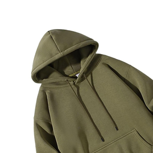 Sweat-shirts à capuche unisexes en gros, décontractés, couleur unie, respirants, 100 % coton, coupe ample, anti-boulochage, avec logo personnalisé - Product Image 4