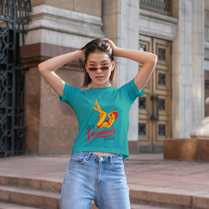 T-shirts décontractés slim fit écologiques de créateur pour femmes, différentes couleurs, logo personnalisé, 200 g/m², hauts courts légers – Vente en gros - Product Image 4