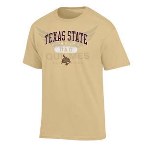 Vêtements universitaires personnalisés en gros, t-shirt en coton pour hommes des Texas State Bobcats, logo de l'université imprimé, t-shirt décontracté à manches courtes - Product Image 5