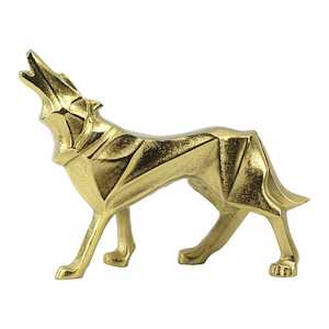 Jaffs Exports - Escultura de Lobo Dorado de 19.5 cm de Alto x 7.5 cm de Ancho x 25 cm de Largo, Decoración Artística para Mesa, Diseño Moderno, Hecho a Mano, Chapado en Oro - Product Image 6