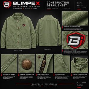 Chaqueta de Algodón Lavado Unisex Personalizada OEM, Cuello Alto, Estilo Casual, Fabricante de Marca Privada Directo de Fábrica Blimpex INT - Product Image 5