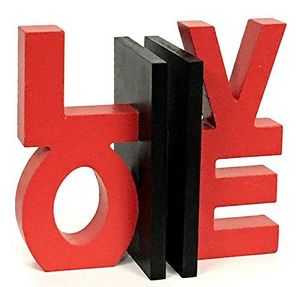 Porte-livres en métal 3D personnalisés en forme de lettres, supports de livres en alphabet rouge et noir, présentoir pour étagère ou bureau - Product Image 1