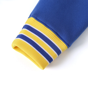 Cárdigan de forro polar azul universitario de roble personalizado para mujer, doble botonadura, cuello en V, transpirable, fabricante mayorista OEM2026 - Product Image 3