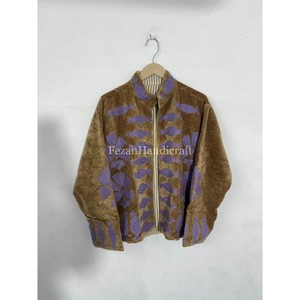 Women's Casual Jacket Uzbek Embroidery Short Unisex Jacket Boho Chic Jacket With Two Side Pocket Suzani Jacket Overcoat - Product Image 5
