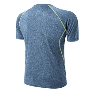 T-shirt à manches courtes pour homme, col rond, jersey rayé, impression numérique, logo personnalisé, tricoté, coupe décontractée, bleu, blanc, marine - Product Image 5