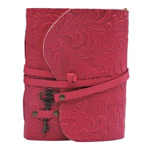 Mini Diario de Cuero Rosa Cosido a Mano, Diario de Viaje Vintage, Cuaderno Retro con Logotipo Grabado, Cierre Magnético, Ecológico, con Lápiz - Product Image 6