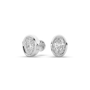 Pendientes de Diamantes de Laboratorio Ovalados Clásicos de 1.00Ct, Oro de 10K y 14K, Diseño Ligero y Único, Inventario de Boutique - Product Image 4