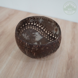 Soporte de vela de té de cáscara de coco hecho a mano rústico con votivo en relieve y cuchara para decoración del hogar y Navidad - Product Image 5