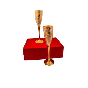 แก้วทองเหลืองแท้หนาพิเศษ ถ้วยทองเหลืองแท้คุณภาพสูง แก้วไวน์พรีเมียม แก้วน้ำทรงสูงสำหรับดื่มน้ำ ถ้วยรอยัลชาลิส - Product Image 2