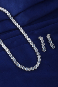 Moonstone <b>Necklace</b> <b>Set</b> in 92.5 Sterling <b>Silver</b> KLSS-40232 - Product Image 4