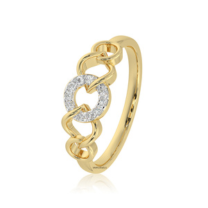 Lab Grown Diamond Interlocking <b>Ring</b> | Elegant <b>Circle</b> Link Design | Luxury Gold Jewelry for Women 10K,14K,18K gold & 925 Sliver - Product Image 2