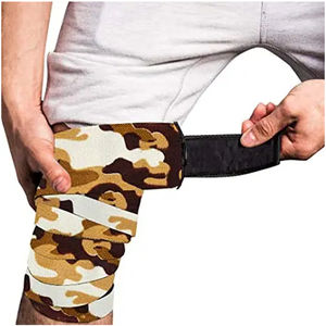 Vendas al por mayor de vendas profesionales para rodillas de 80 pulgadas de largo para máxima sujeción, equipo de levantamiento de pesas con logo personalizado - Product Image 2