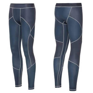 Leggings de compression intégrale pour hommes, couleur unie, taille élastique, en Spandex et Nylon, motif géométrique, séchage rapide, sublimation - Product Image 3