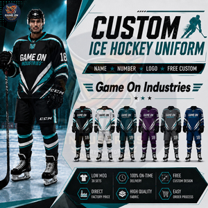 Maillot et pantalon de hockey sur glace respirants avec impression personnalisée du nom et du numéro de l'équipe, fournisseur OEM ODM, uniforme de hockey sur glace sublimé - Product Image 6