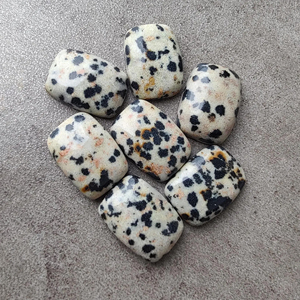 Dalmatian Jasper Cabochon เบาะทรงสี่เหลี่ยมผืนผ้าหลังแบนปรับเทียบพลอยคุณภาพดีที่สุด - Product Image 5
