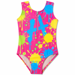 Justaucorps de ballet pour filles à manches longues, sexy, dos nu, couleur contrastante, en nylon, pour la gymnastique et la danse - Product Image 2