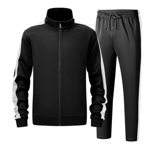 Ensemble de survêtement 2 pièces pour homme, pantalon de jogging à jambe droite et sweat à capuche zippé, tenue décontractée - Product Image 1