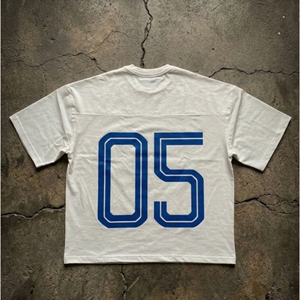 Camiseta Corta de Manga Corta, Estampada, Holgada, Informal, Transpirable, de Algodón Orgánico Sostenible, Estilo Urbano y de Moda - Product Image 3