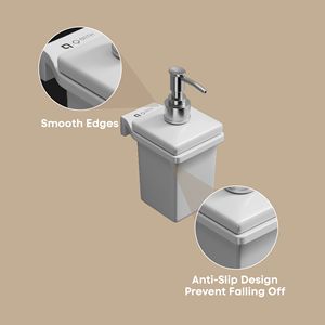 Distributeur de savon en verre carré avec pompe antirouille, rechargeable, pour savon liquide et lotion, idéal pour la salle de bain - Product Image 6