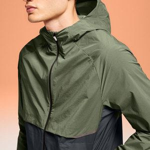 Chaqueta Cortavientos con Capucha para Hombre, Diseño Color Block, Cierre de Cremallera, Estilo Deportivo, Material de Poliéster, Corte Regular, Ropa de Otoño - Product Image 5