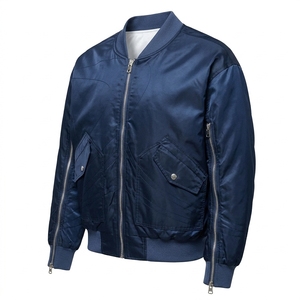 Men's Retro Reversible Leather Bomber <b>Jacket</b> Winter Stand Collar Windproof <b>Fleece</b> <b>Lined</b> Zipper Casual <b>Jacket</b> - Product Image 2