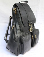 Sac à dos vintage noir en cuir véritable à 100 %, personnalisé avec logo, pour usage quotidien et extérieur, vente en gros d'usine