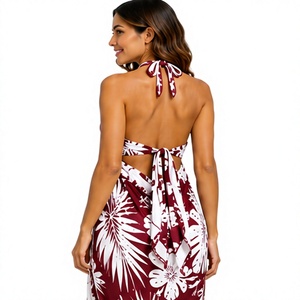 OEM ODM chiffon Sarong Women <b>Beach</b> <b>Wrap</b> hibiscus garden Lightweight Cover Up Skirt Tropical Island Resort Fashion New Arrival - Product Image 2