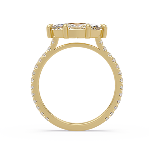 Bague de mariage de luxe en or massif 10K 14K avec diamant de laboratoire taille marquise, sertie en cathédrale est-ouest, 1,35 CTW, certifiée IGI, ODM - Product Image 5