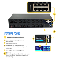 ICPDU 2U 16-Port C13 Rack PDU dengan Kunci Tombol Tekan 10A Stopkontak Terhubung & Termonitor SNMP Intelligent Cabinet