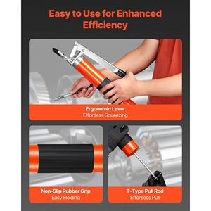 Kit de Pistola de Engrase de Alta Presión de 10000 PSI, Resistente, con Empuñadura de Pistola, Capacidad de 14 oz y Manguera Flexible de 18 Pulgadas, 1 E Incluido - Product Image 6