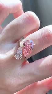 Anillo Toi Et Moi de Oro Sólido de 14K con Diamante Rosa Corte Pera de 1.00CT Cultivado en Laboratorio, Moderno y Elegante, para Celebraciones de Boda y Fiestas para Amantes - Product Image 3