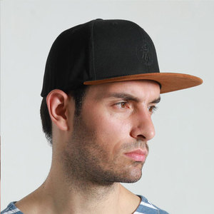 Unique Design Men's Solid Color 6-Panel Snapback Cap Casual <b>Flat</b> Brim Fashion Street Style Snapback <b>Hat</b> - Product Image 4