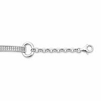 Bracelet montre en argent sterling 925 avec halo de cristaux 18 mm pour femmes, bijoux élégants et luxueux, mouvement à quartz, résistant à l'eau 3 BAR