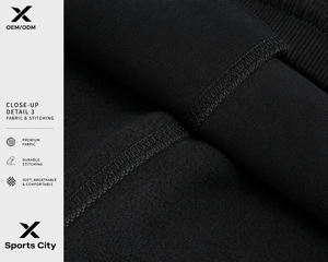 Pantalon de jogging athlétique et fuselé noir en molleton pour homme X Sports City avec logo personnalisé, design minimaliste, respirant, coupe régulière, idéal pour l'automne - Product Image 5