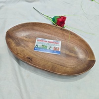 Plateau à fruits en bois de qualité supérieure 100% - Fabriqué à la main - Bois d'acacia poli - Nouvelle forme - Plat à riz - Vaisselle écologique - Plateau de service