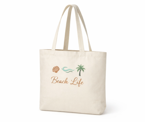 Custom logo handled Beach Canvas Tote <b>Bag</b> <b>Large</b> Size Casual Style With custom Print Long Handle Reusable Shopping <b>Bag</b> - Product Image 3