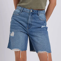 Shorts de Mezclilla para Mujer, Estilo Vintage Sexy Y2K, Corte Medio Regular, Transpirables, Ecológicos, con Cinturón, Lazo, Estampado de Encaje y Pedrería, OEM