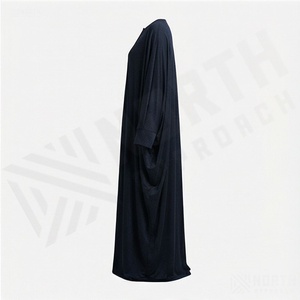 Qualité d'exportation, robe longue modeste à manches longues en tissu jersey de polyester, conforme aux normes internationales, couleur personnalisée - Product Image 3