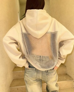 Sudadera Oversize de Invierno para Mujer con Diseño de Malla sin Espalda, Estilo Vestido, Streetwear con Emblema, Fabricante OEM, Venta al por Mayor, Marca Privada - Product Image 6