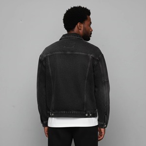 Men's Stonewashed Denim Jacket 100% Cotton Regular Fit Button Closure Casual Style Autumn Wear - Product Image 6