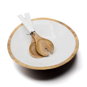 Bol de service en bois naturel, finition et matériaux de qualité supérieure, d'un exportateur indien. Fabriqué à la main en acacia, idéal pour le riz, les salades, les soupes et les plats principaux. - Product Image 4