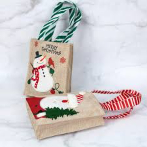 Bolsa de asas de Navidad de algodón personalizada de alta calidad Estilo de artículo de seda de moda con patrón de letras lisas Promoción exclusiva de IND - Product Image 2