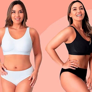 Bralette de Talla Grande para Mujer, con Soporte Alto, Sin Varillas, Copa Completa, Suave, de Spandex/Poliéster, con Tirantes Ajustables y Cómodos - Product Image 1