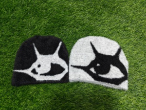 Mohair Beanie Outdoor Custom High Quality Beanies Keep Warm Skull Fisherman Winter Street Wear Mohair Beanie <b>Hat</b> Custom logo - Product Image 5