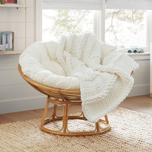 Living room furniture rattan <b>cane</b> swivel saucer chairs papasan accent chair handcrafted papasans - Product Image 6