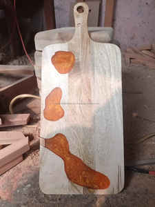 กระดานสับไม้มะม่วงอะคาเซียสําหรับตัดผักและเนื้อสัตว์ พื้นผิวสับ กระดานไม้เนื้อแข็ง กระดานทํามือ ครัวชนบท - Product Image 5