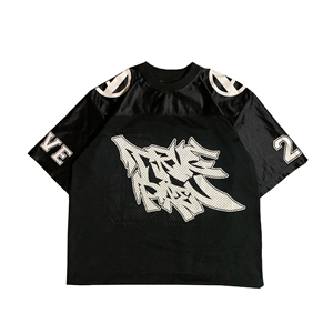 Unisex Customized Color V-neck <b>Short</b> Sleeve <b>Mesh</b> American Football Jersey Breathable 100% Polyester Heat Transfer Printed - Product Image 3