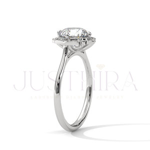 High Quality Moissanite Diamond <b>Ring</b> with Round Cut and 14K White Gold Overlay for Womens Wedding Engagement <b>Ring</b> for Export Pri - Product Image 5