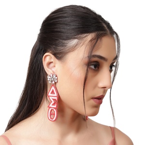 Tendencia hermandad diseñador moda venta al por mayor hecho a mano ganchillo semilla cuenta moda multicolor pendientes joyería Artificial - Product Image 2