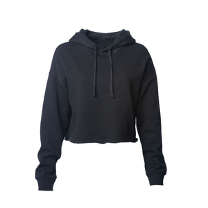 Fleece Custom Blank Women Drop Shoulder Cropped Sweatshirt Hoodie Crop <b>Top</b> Hoodie High Quality plus size women's hoodies - Product Image 5